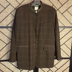 GENTLY USED HARVE BENARD BROWN & BLACK PLAID JACKET SIZE 10